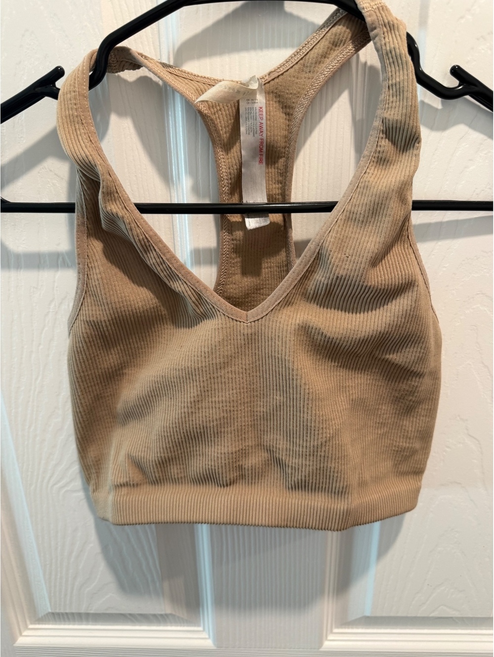 Forever 21 beige ribbed racerback seamless bralette